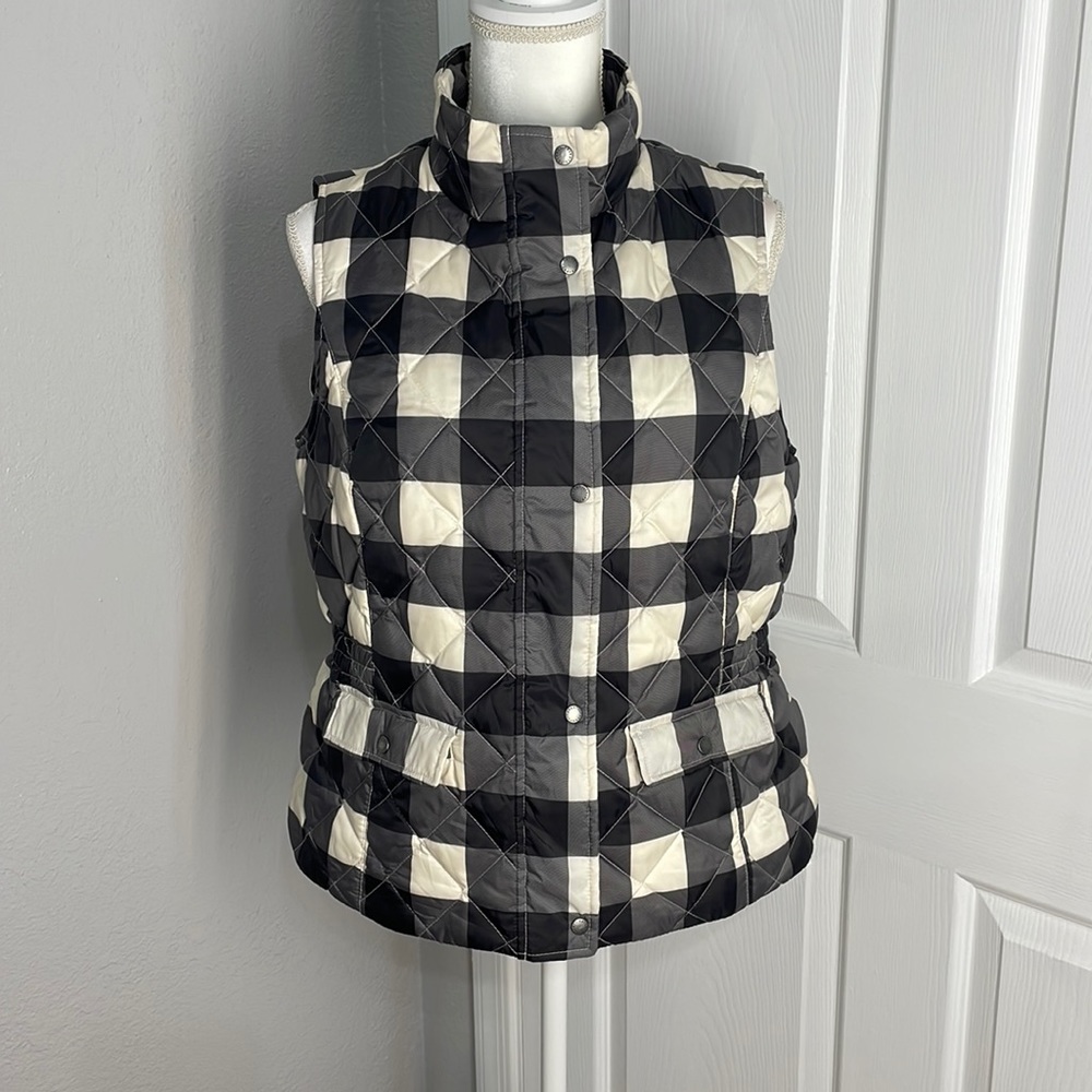 TALBOT’S  down-filled checkerboard plaid sleeveless vest size MP
